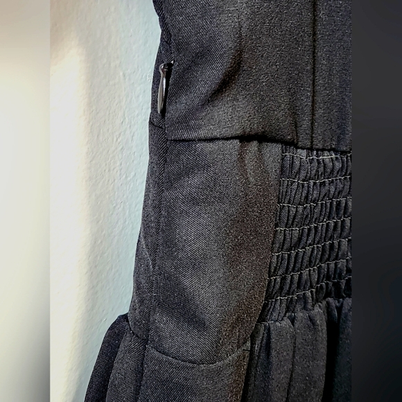 Black Size L Midi A-Line Dress with Waist Band V Neck Zipper Closure- BNWT - Picture 6 of 15